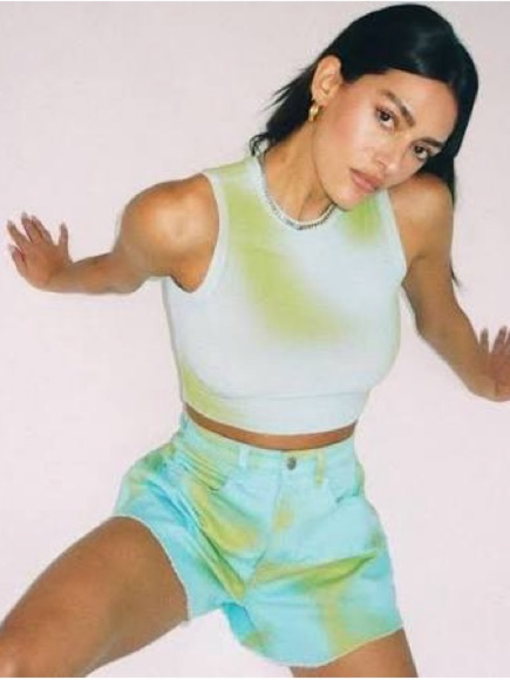WeWoreWhat Blue and Green Tie Dye Shorts